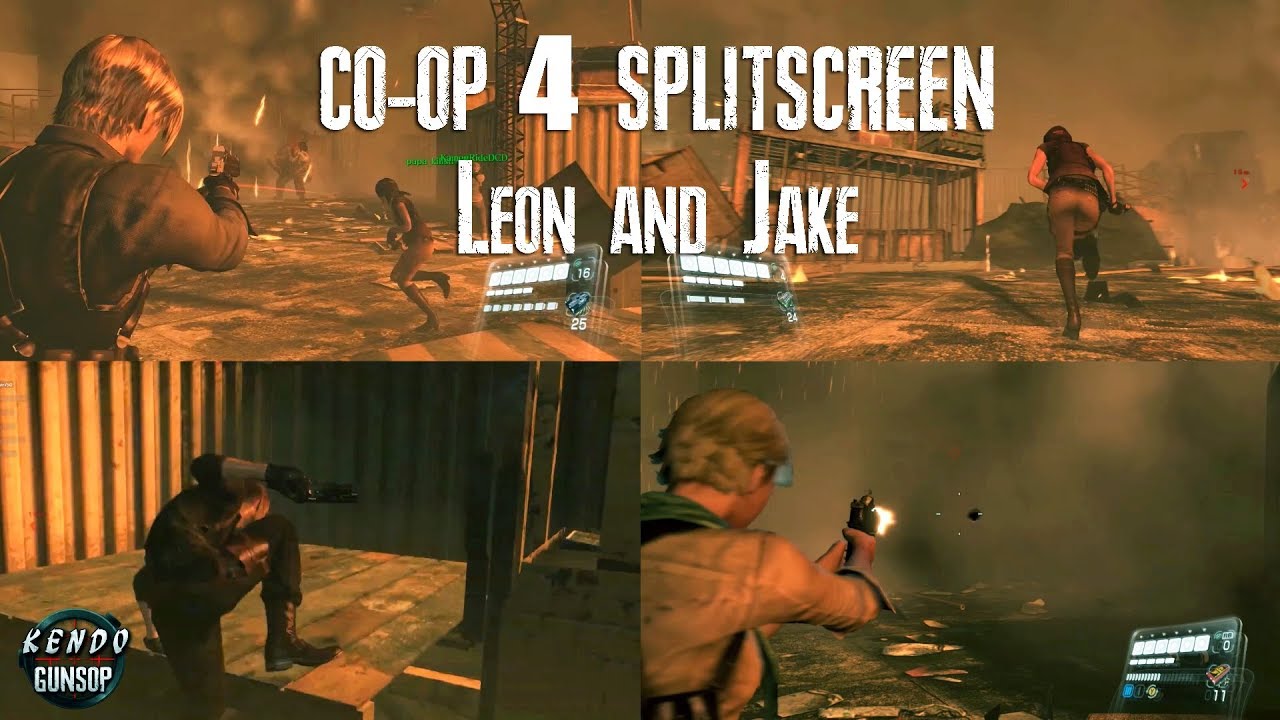 RESIDENT EVIL 6 - LEON & JAKE (Vs USTANAK) - 4 Players 4 Splitscreen CO-OP | Story Intersection