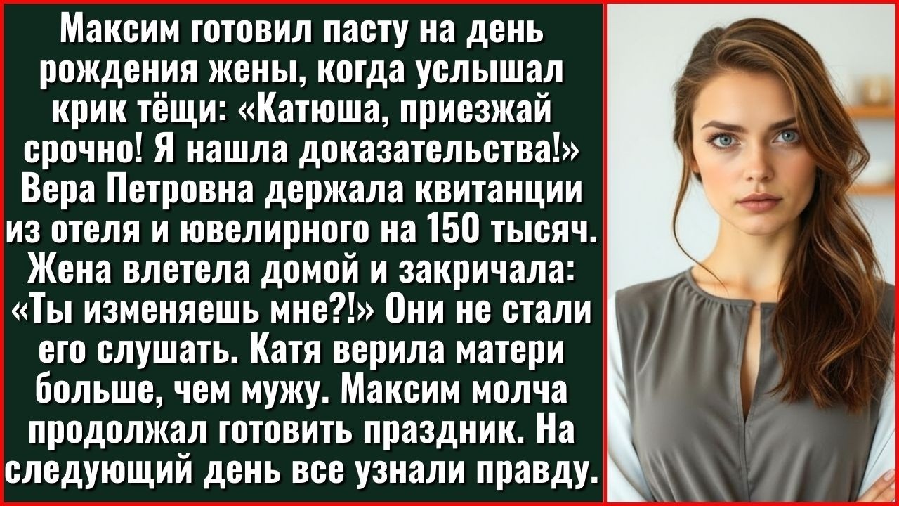 Максим Готовил Пасту, Когда Услышал Крик Тёщи Из Спальни. Катя, Приезжай Срочно! Я Нашла Чеки На...