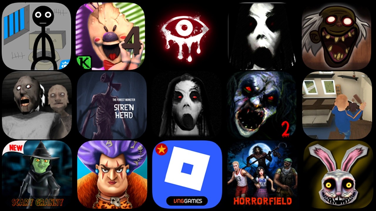 Stickman Jailbreak, Ice Scream 4, Eyes - The Horror Game, Slendrina The School...