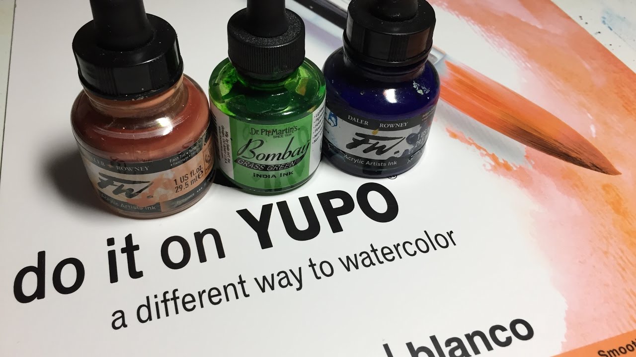 How to paint a hummingbird -  using acrylic inks on Yupo and watercolor paper