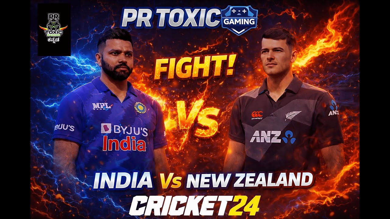 India vs New Zealand | Cricket 24 | High Intensity Match in kannada #cricket #kannada #gaming
