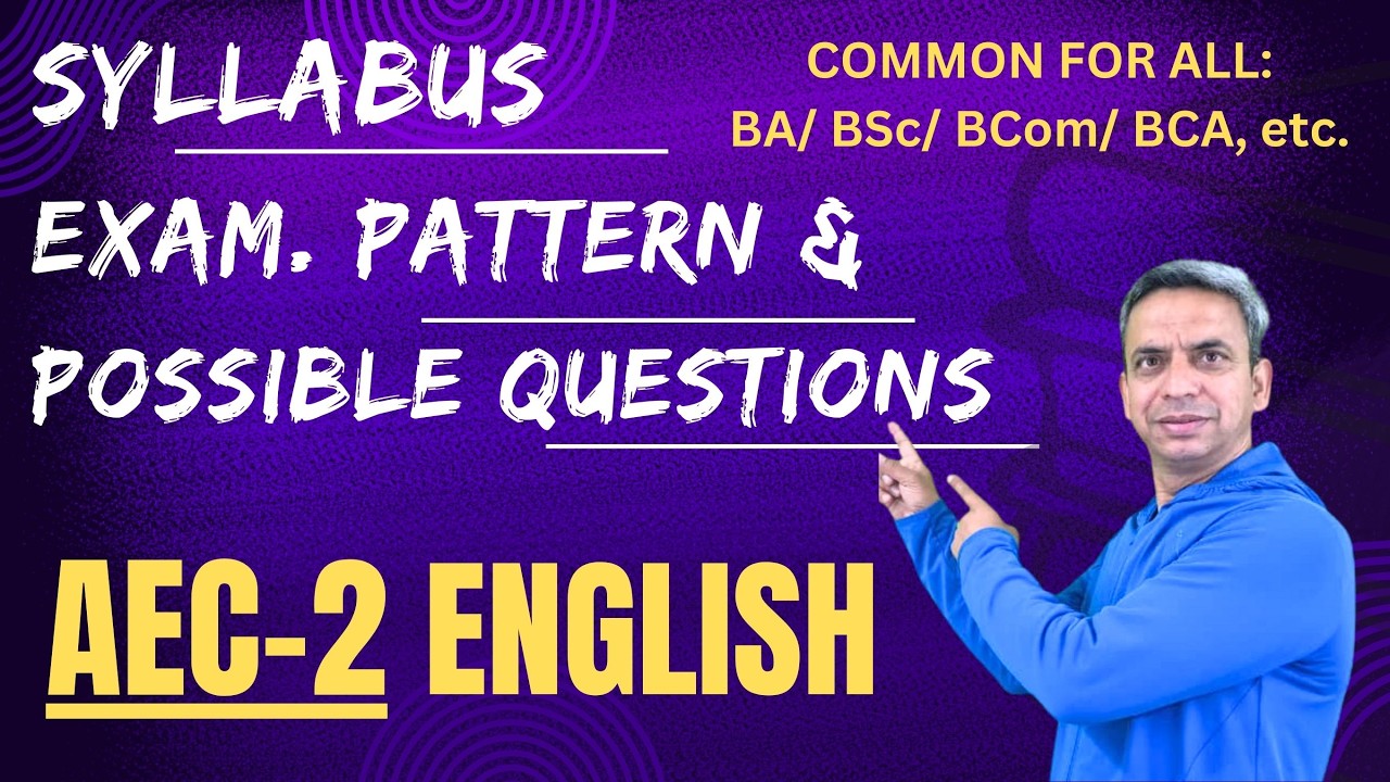AEC 2nd SEM ENGLISH Syllabus, Paper Pattern & Imp. Questions #puchd  #puexams #puchdexam