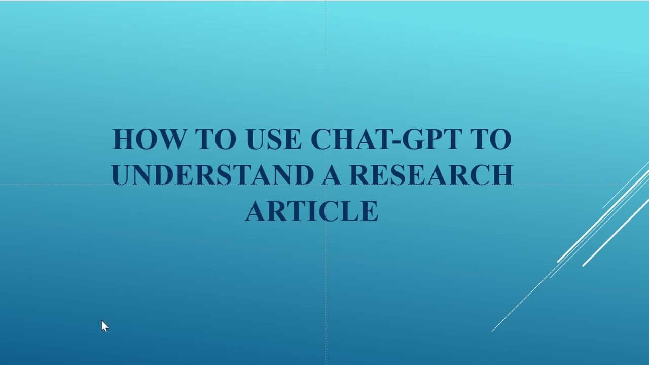 How to Understand a Research Article Using Chat-GPT