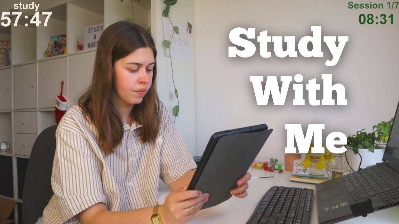 LIVE 10 HOURS Study With Me (60 min study + 10 break)