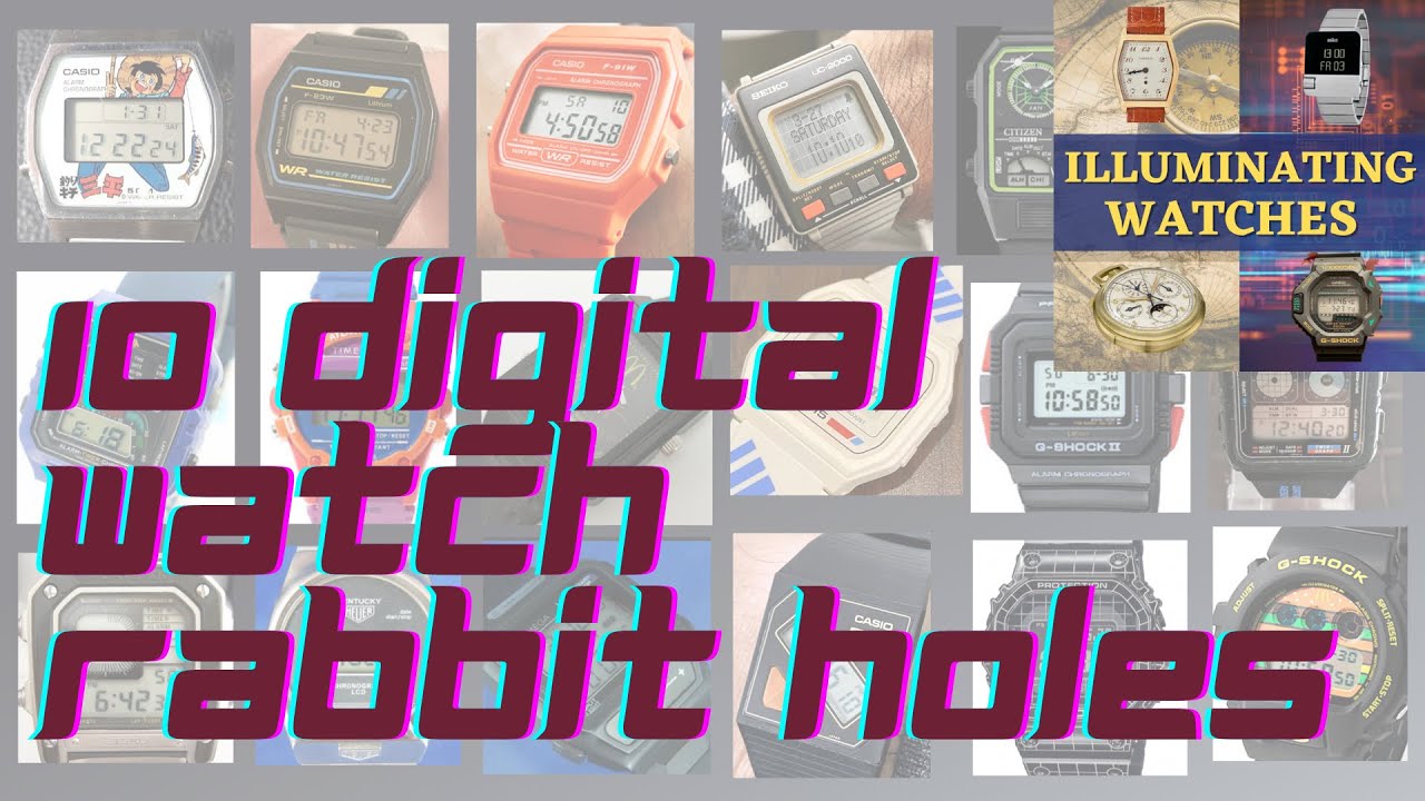 10 цифровых часов «кроличья нора» — винтажный ЖК-дисплей со светодиодами #Casio #Seiko #Orient G-...