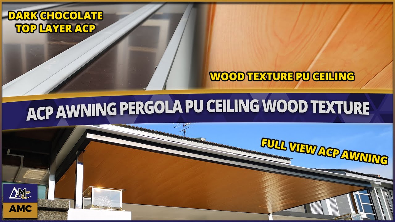 ACP Awning PU Ceiling Wood Texture