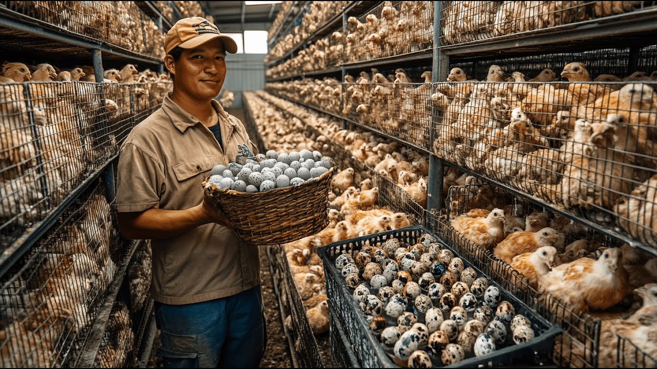 The QUAIL INDUSTRY | How Farmers Manage the Big Scale Quail Farm - Quail Processing for Meat & Egg