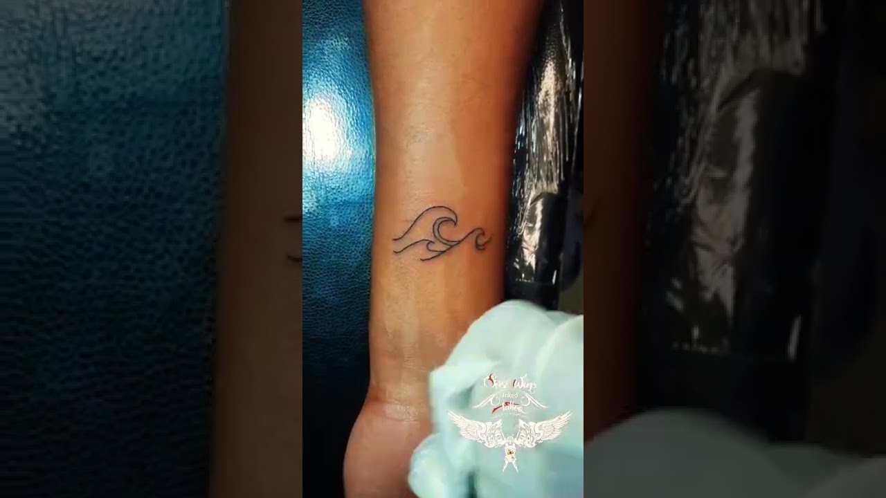 Wave black outline Tattoo |  waves Tattoo | Ocean Tattoo | Trendy Tattoo
