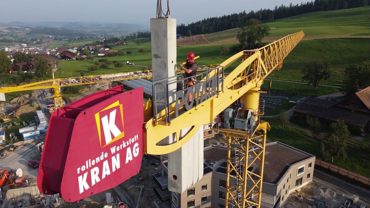 Kran AG Ummontage Potain MDT 268 J12 in Ruswil (Kurz-Version) (4K)