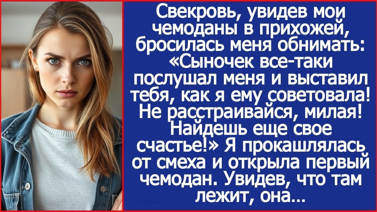 «Сыночек все-таки послушал меня и выставил тебя!» Обрадовалась свекровь, увидев чемоданы.