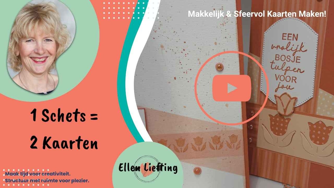 2 Kaarten • 1 Schets 🌷 DSP vs Stempelen | Zonnige Tulpen Inspiratie