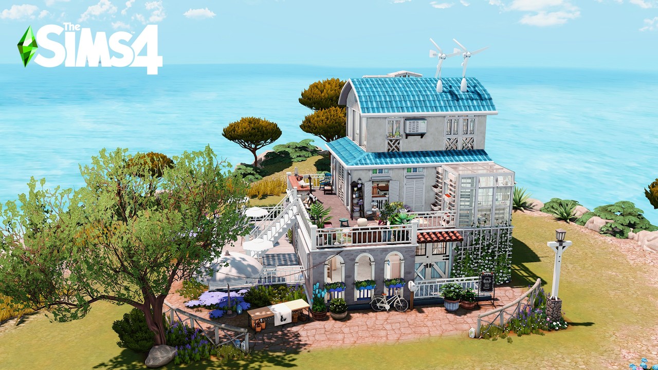 취미 부자의 재택 도자기 공방 (Pottery Studio & Apartment)｜심즈4 건축｜Sims4 Stop Motion Build｜NoCC