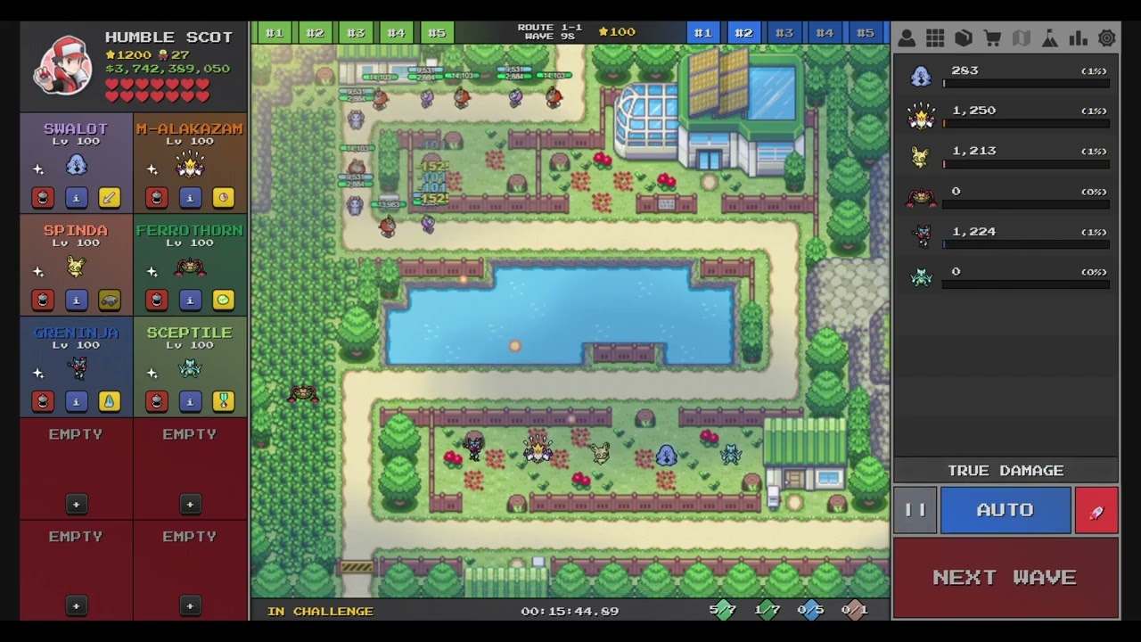 Pokemon Pokepath TD Patch 1.4 How To Beat Route 1-1 + Boss Challenge 6 slots