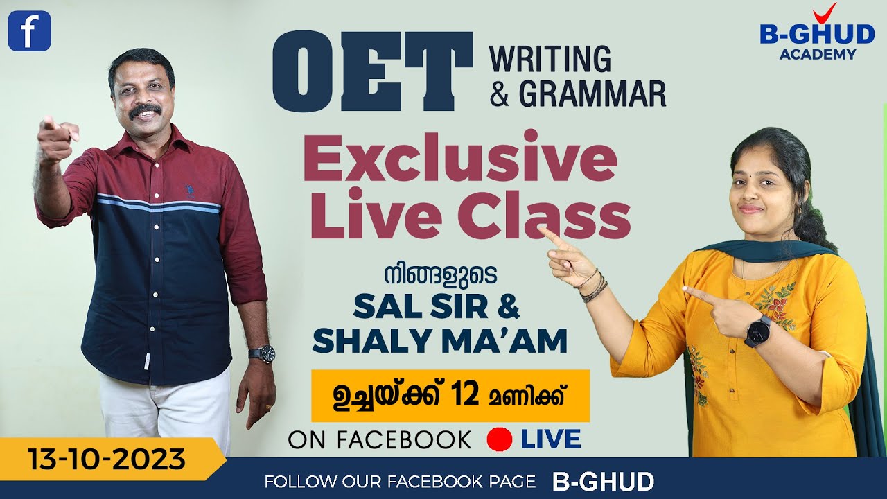 OET Writing & Grammar | Exclusive Live Class | B-GHUD ACADEMY