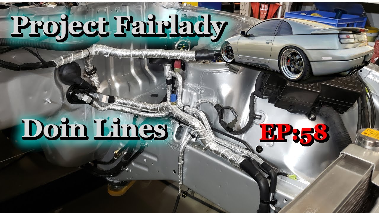 Heat Shielding the AC, Brake & Fuel Lines, Project Fairlady Nissan Z32 300zx Twin Turbo Mega Build