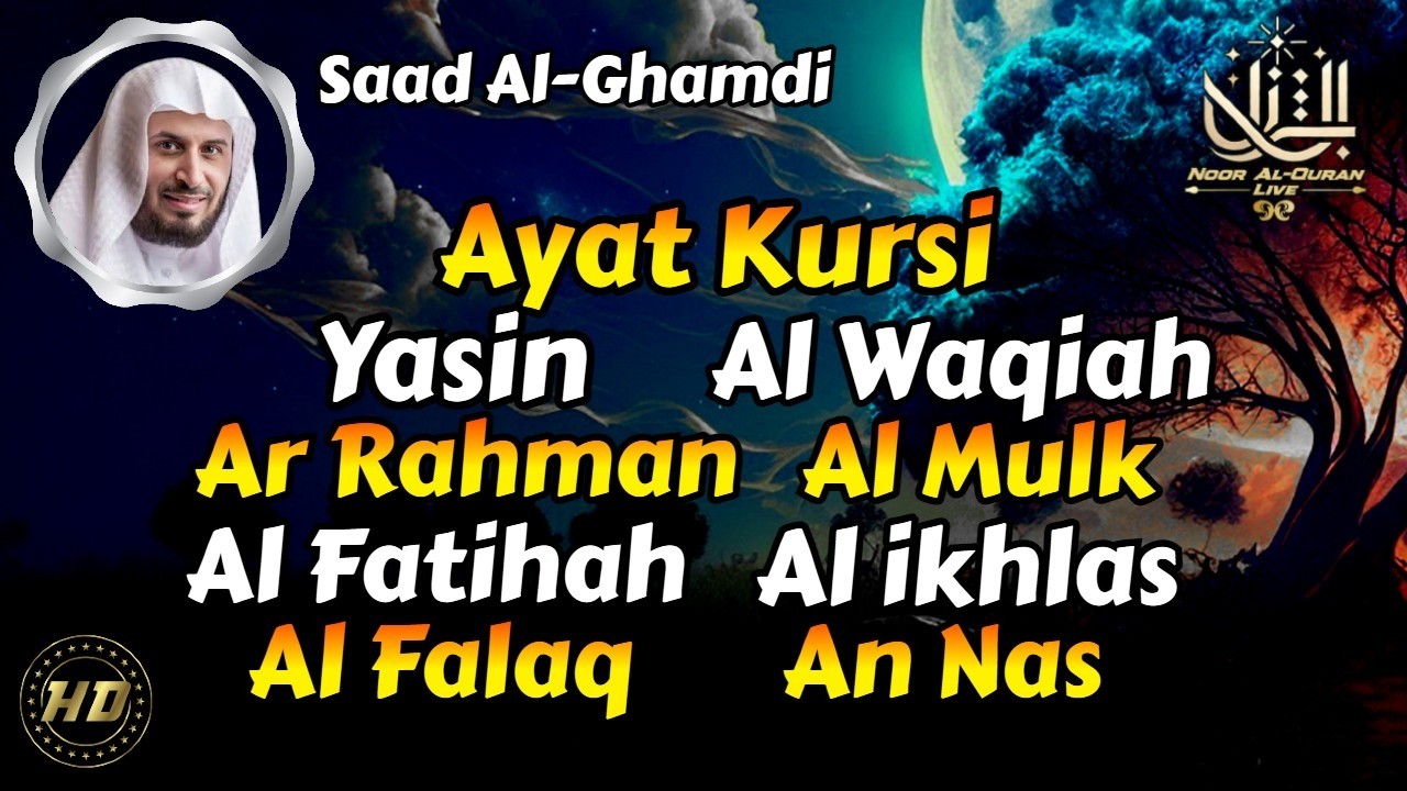 Beautiful Quran, Ayat Kursi, Al Fatihah, Yasin, Ar Rahman, Al Mulk, Al Waqiah, Ikhlas, Falaq, Nas 🕋