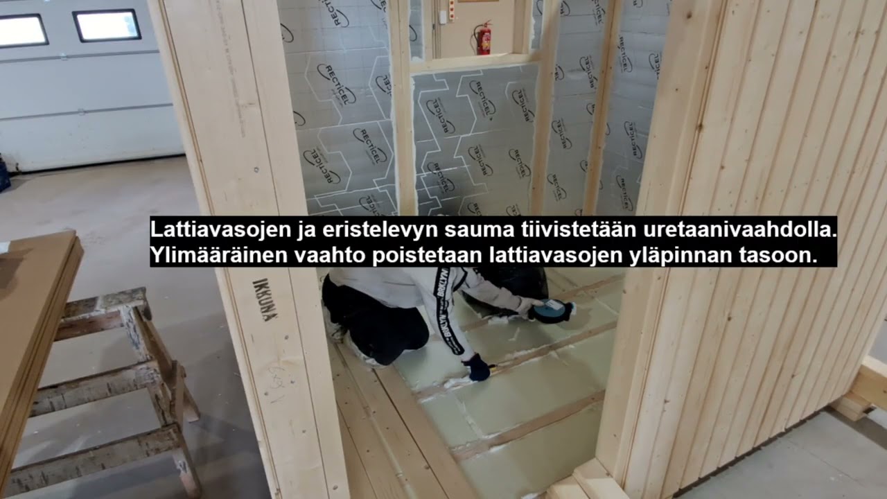 saunaohjevideo lämpimään saunan lattiaan