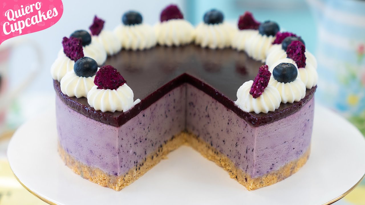 CHEESECAKE DE ARÁNDANOS 🫐  | POSTRE SIN HORNO | QUIERO CUPCAKES