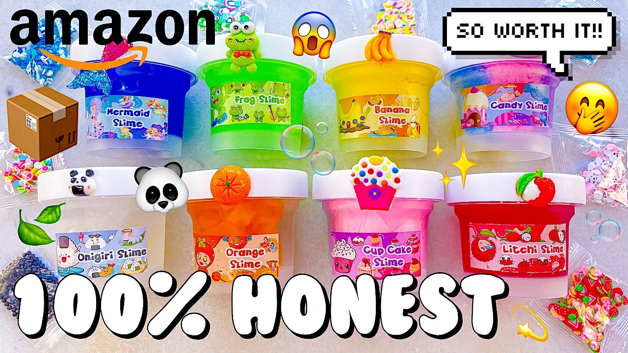 Обзор Amazon Slime 📦 Пробуем набор текстур для слаймов разных цветов! Стоит ли оно того?