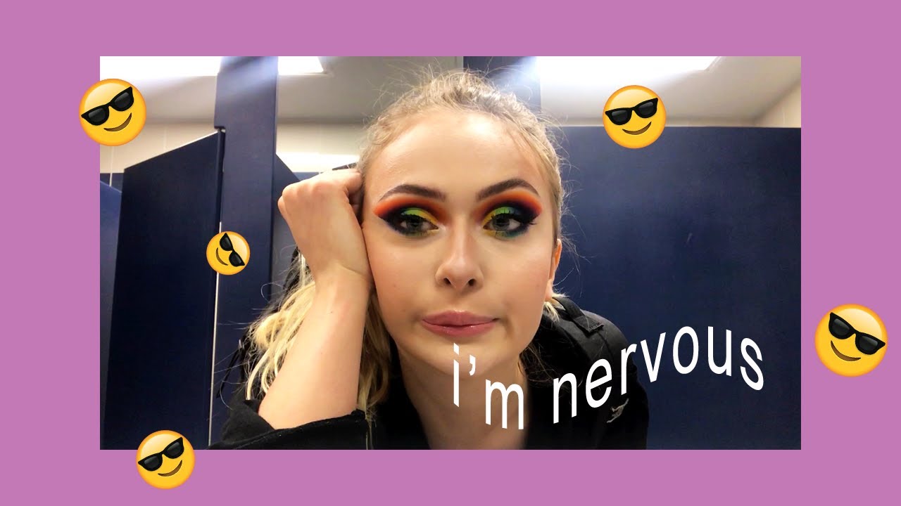 wearing rainbow makeup to public high school *scary*