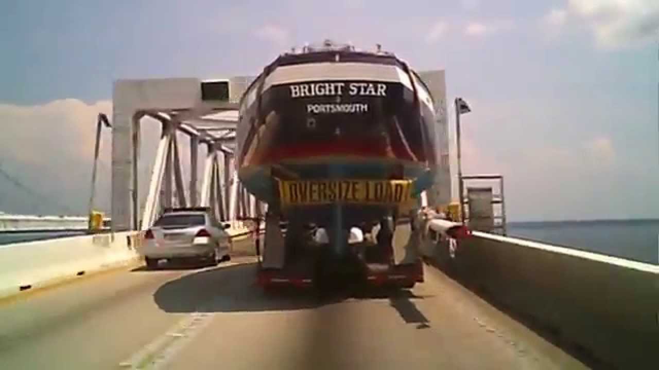 pilotcar.tv™ - Time-lapse Crossing Chesapeake Bay Bridge 41' Tartan Sailboat