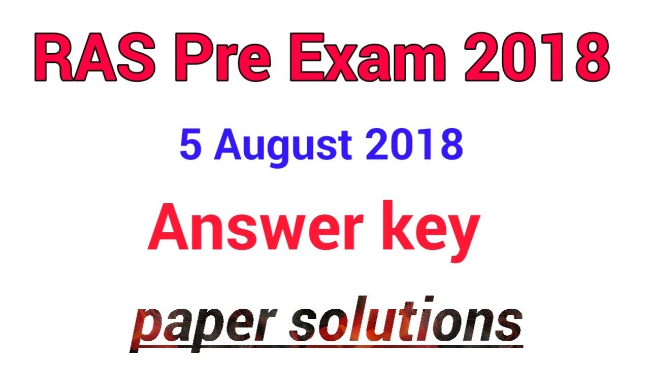 RAS exam answer key // RAS answer key pdf