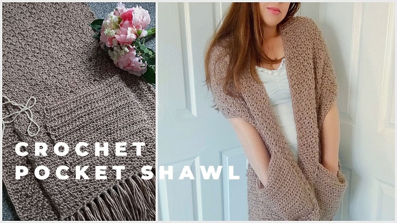 CROCHET EASY POCKET SHAWL/WRAP/SCARF FOR BEGINNERS | Crochet The Harvest Moon Pocket Shawl Tutorial