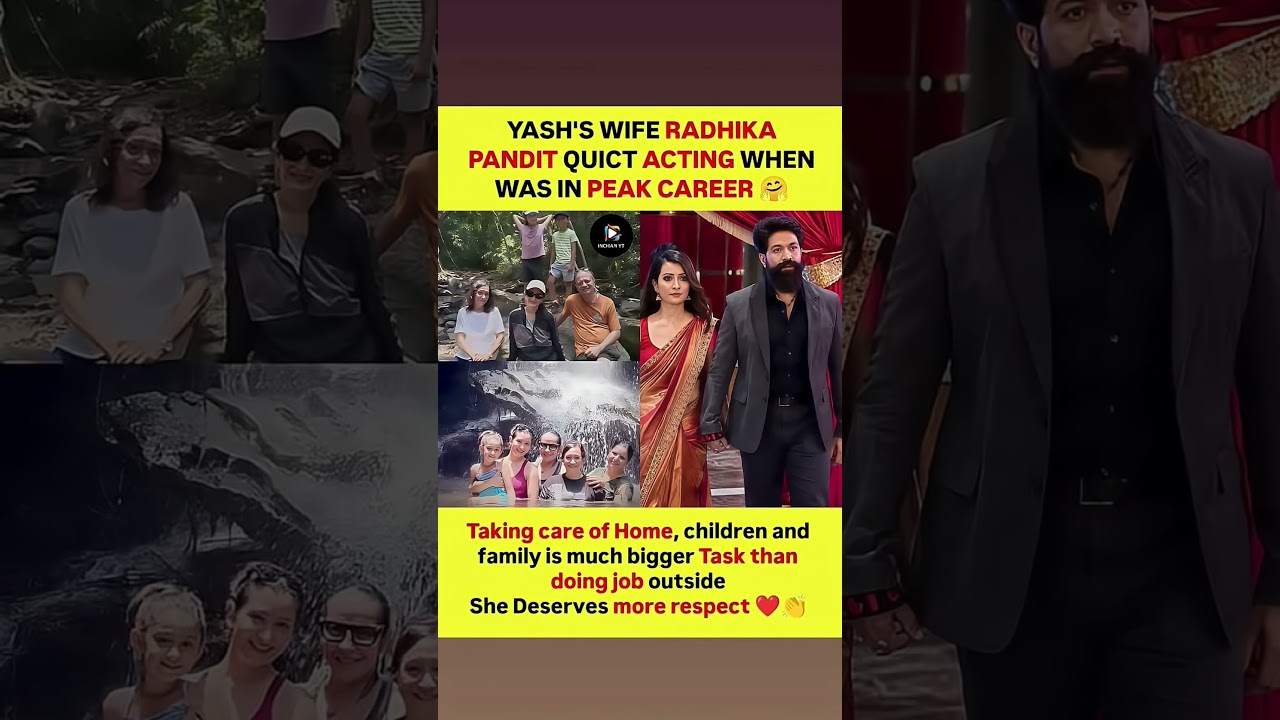 Yash's Wife Radhika Pandit Left Acting at Her Peak Surprise You! The Real Reason Will#Shorts