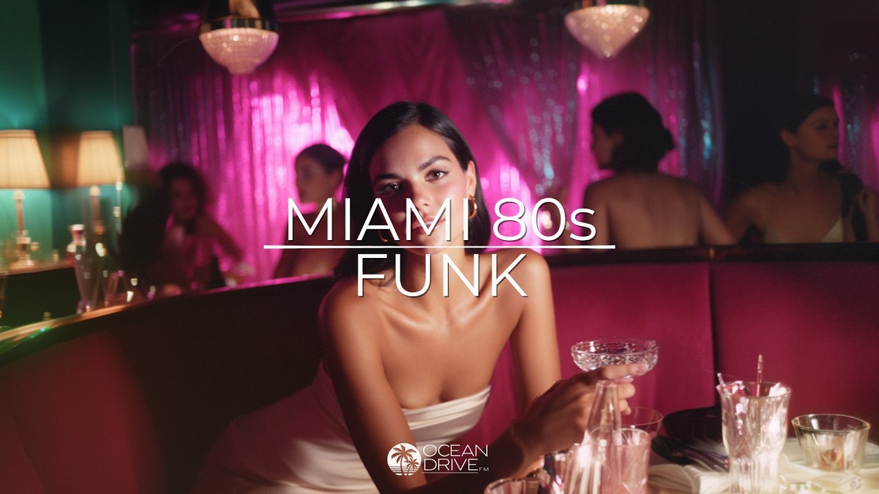 Miami Vice Style 80s Funk 🍸 Neon Skyline Nights | Cocktail Bar Atmosphere