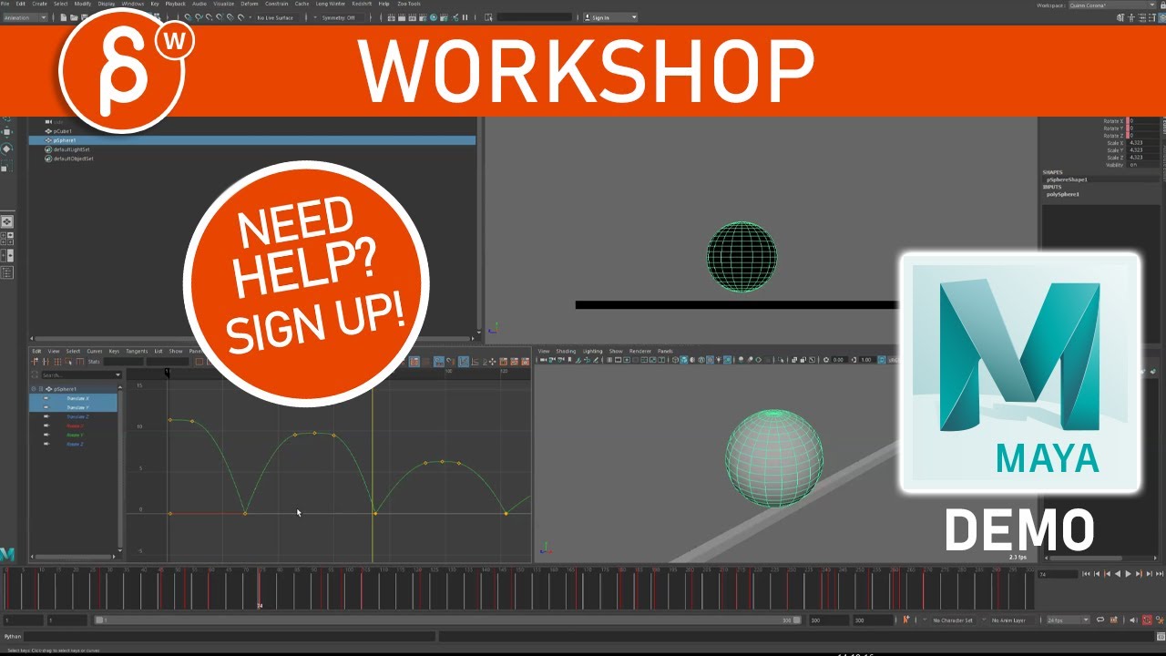 Maya Demo - Bouncing Ball - Beach Ball Weight