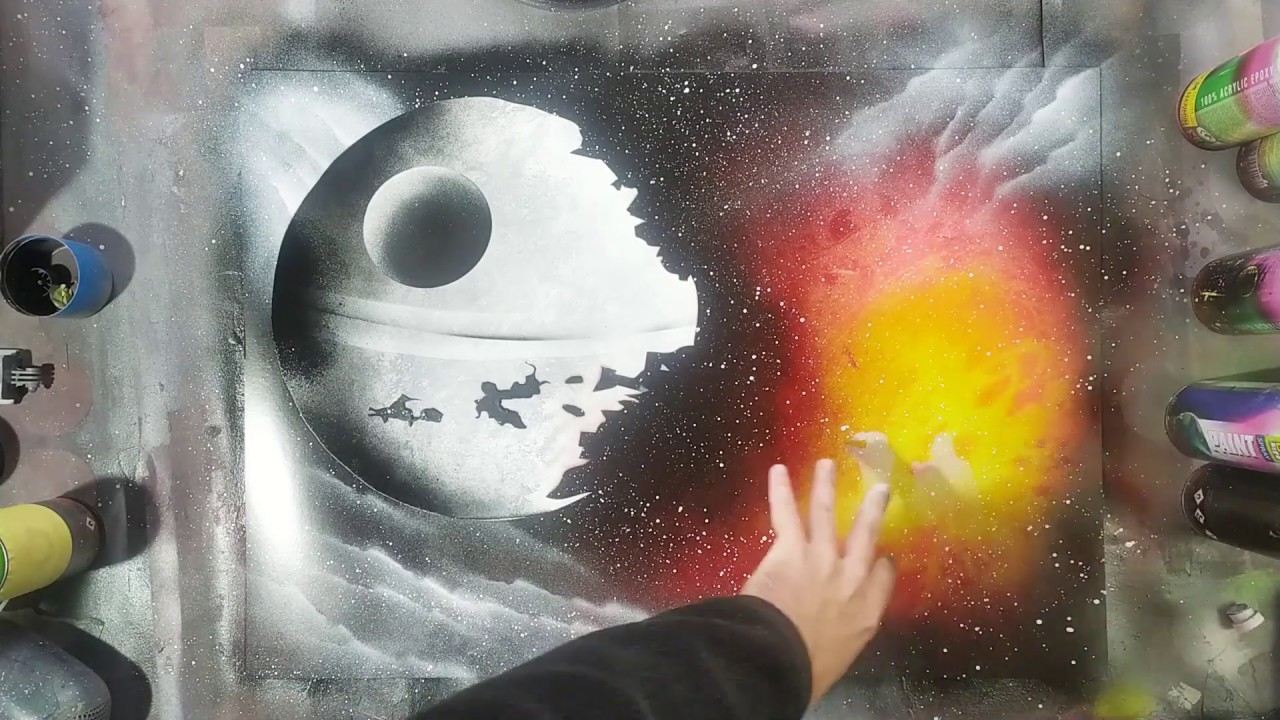Звездные войны рисуем картину баллончиками Spray paint art