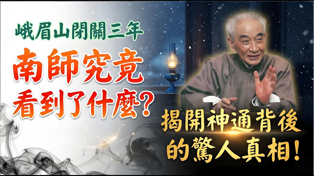 峨眉山閉關三年，南師究竟看到了什麼？揭開「神通」背後的驚人真相！#南懷瑾 #南懷瑾智慧 #南師 #國學大師 #峨眉山閉關 #修行 #神通 #特異功能 #開天眼 #未卜先知 #打坐