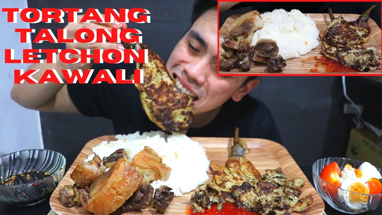 TORTANG TALONG LETCHON KAWALI MUKBANG (PINOY FOOD)