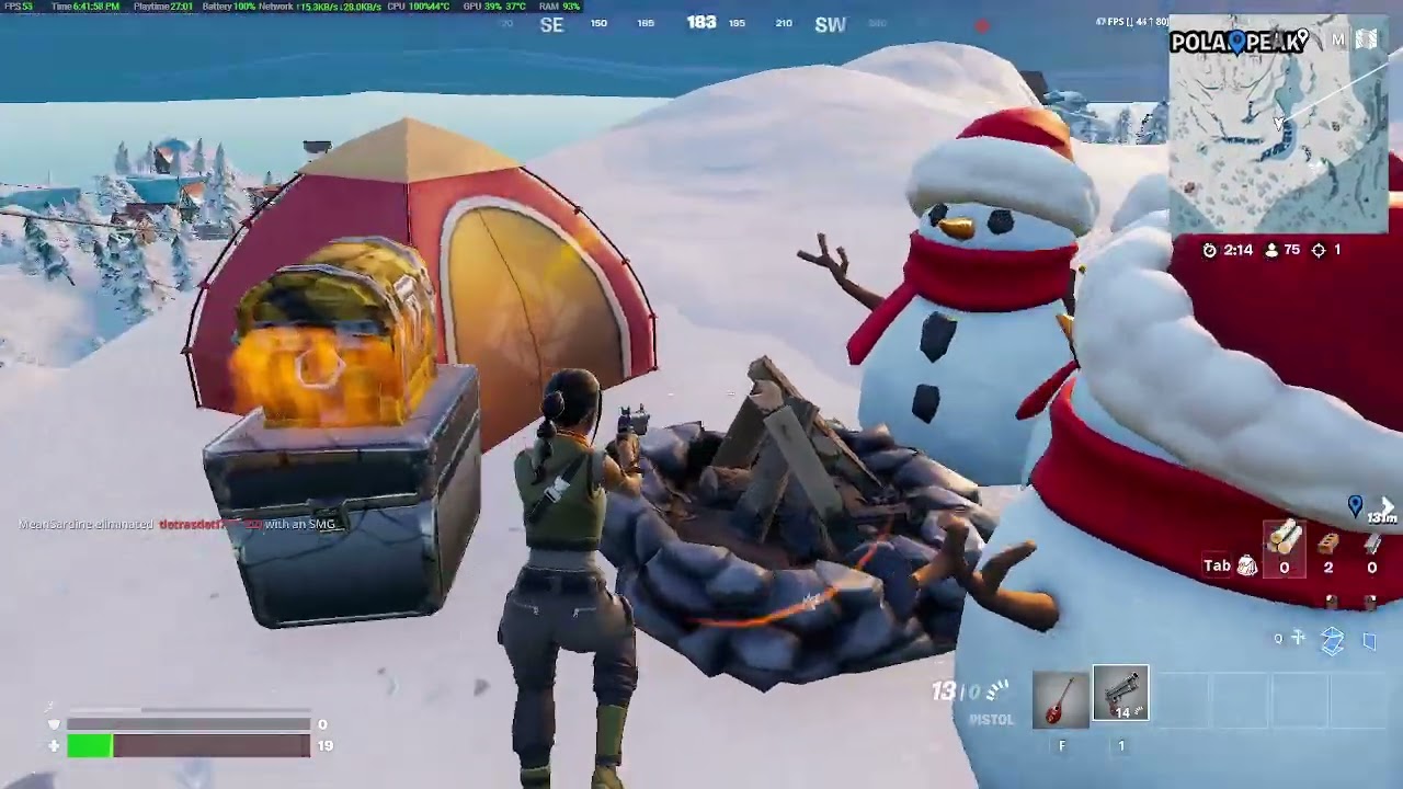 playing fortnite!