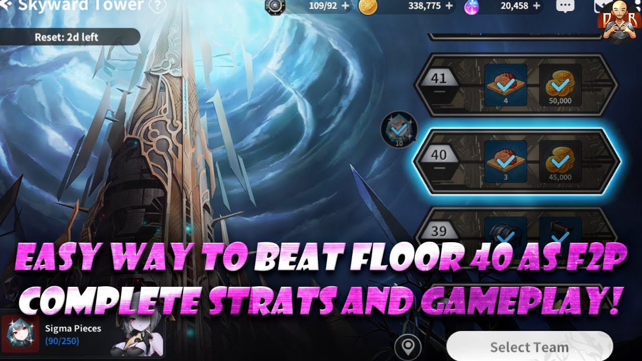 [Outerplane] - F2P Skyward tower floor 40 boss strategy and guide w/ gameplay
