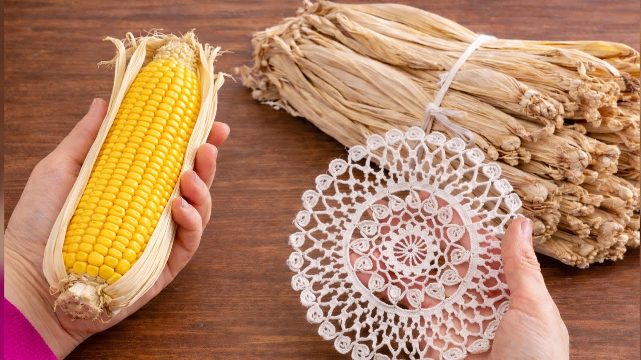 Невероятные идеи для поделок из кукурузных листьев и кружев! Изделия из переработанных материалов.