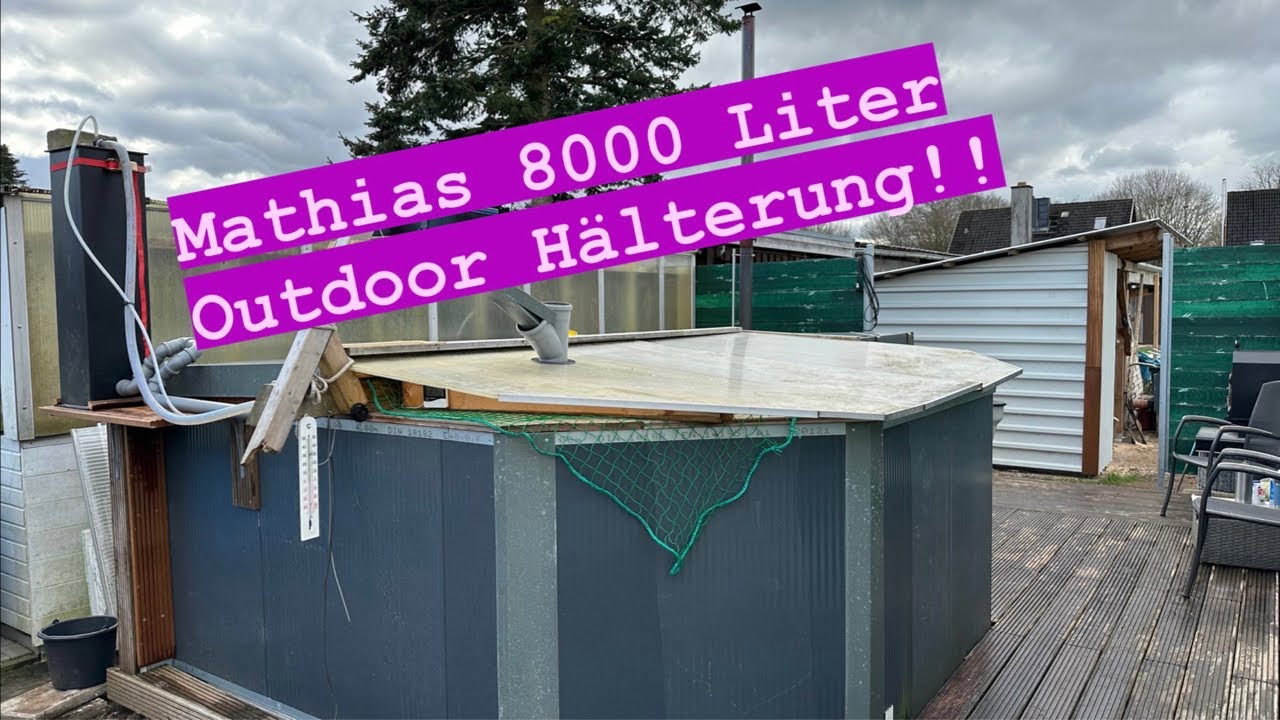 Mathias selbstgebaute 8000 Liter Outdoor Hälterung mit Faltbecken!