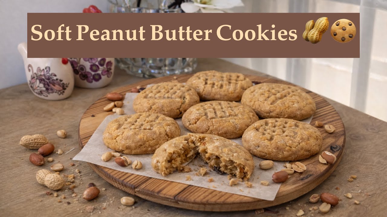 Soft Peanut Butter Cookies 🥜🍪|کوکی بادام زمینی