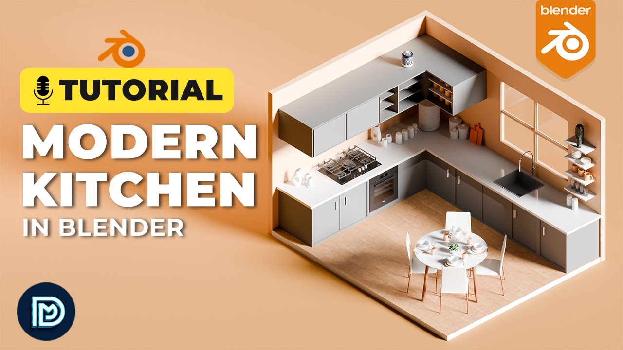 Modern Kitchen in Blender - 3D Modelling Process