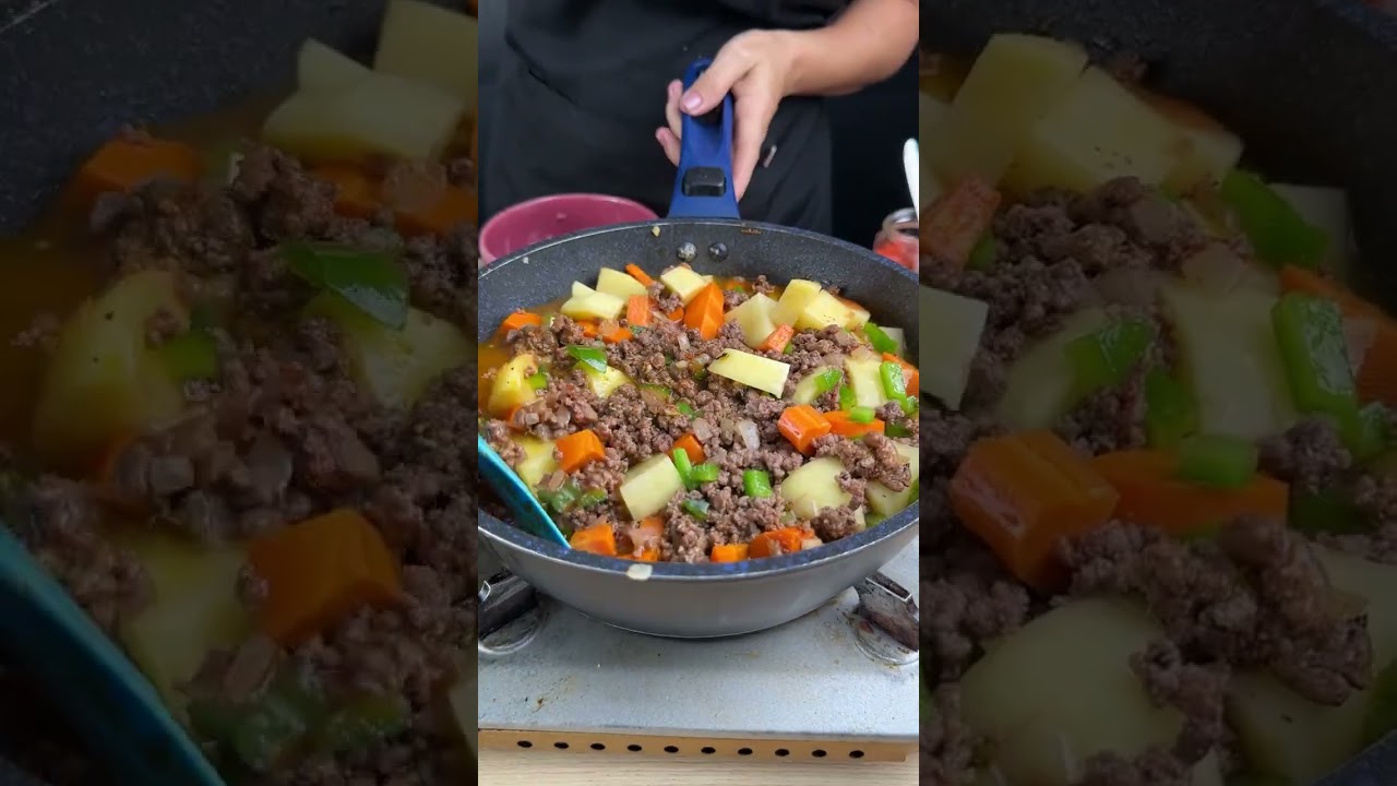 &iexcl;Carne molida con patatas! Receta deliciosa y pr&aacute;ctica de hacer.