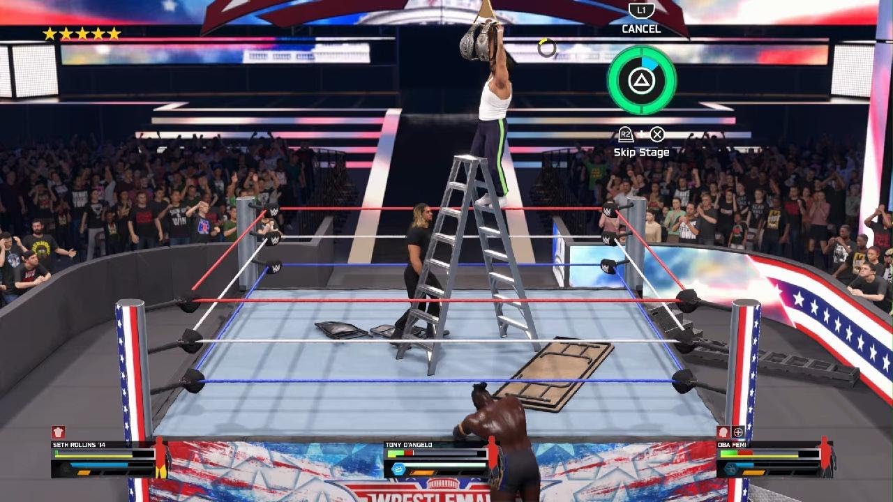 Seth Rollins GONE WRONG! Oba Femi vs. Tony D'Angelo vs. Seth Rollins - TLC - NXT Title - WWE 2K25