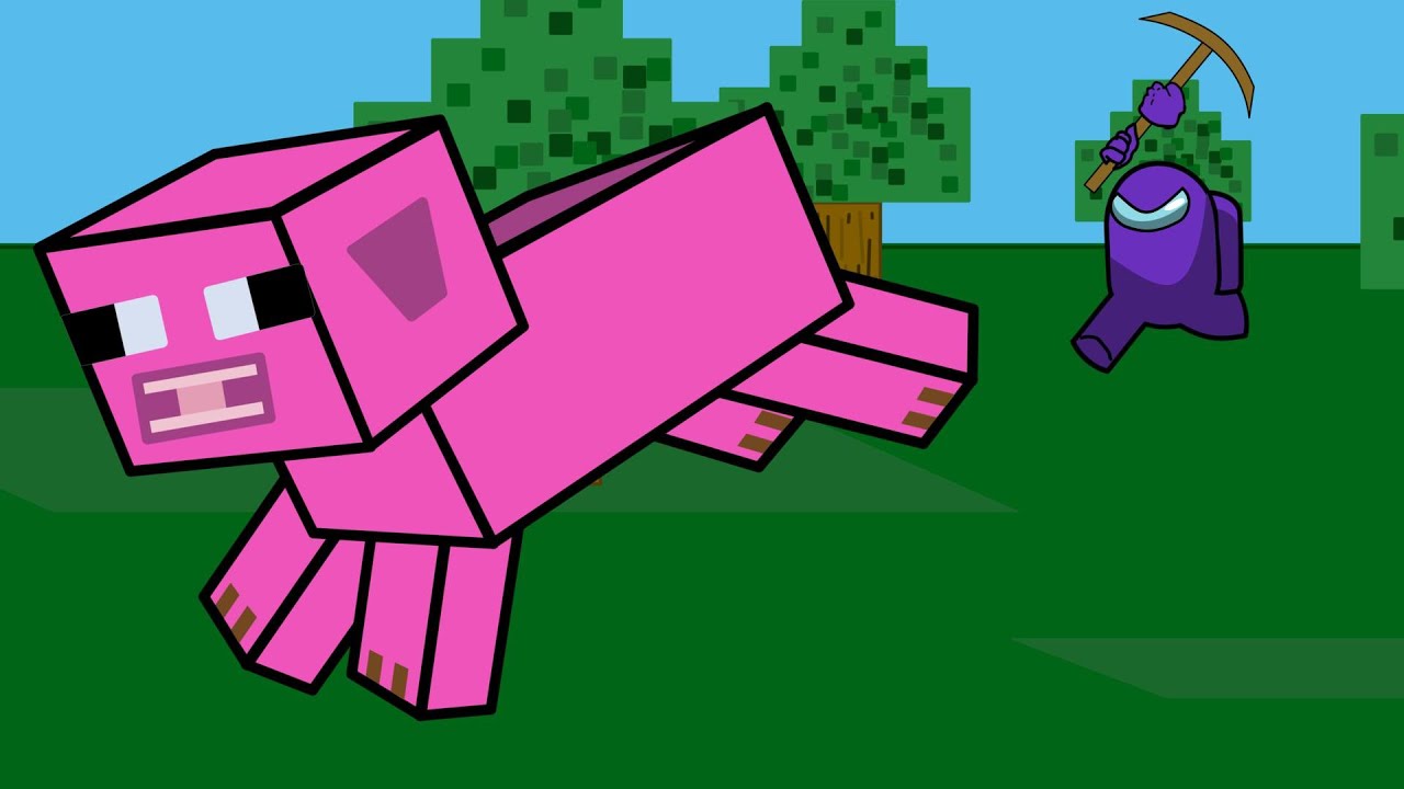Among Us Animação- O porco de Minecraft