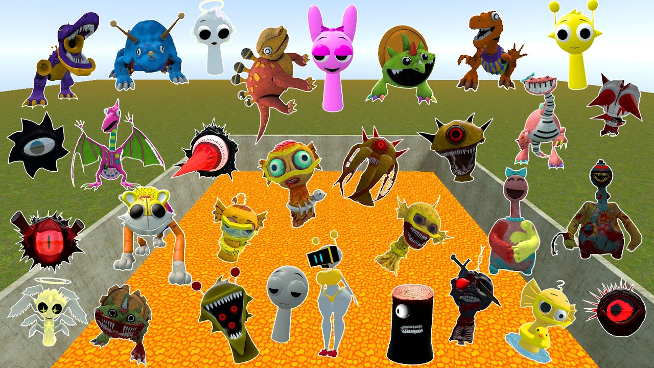 BIG CITY LAVA SPRUNKI MR SUN MOON TREE FUN COMPUTER MISS WENDA YELLOW PINKI SPARTAN KICKING in GMOD