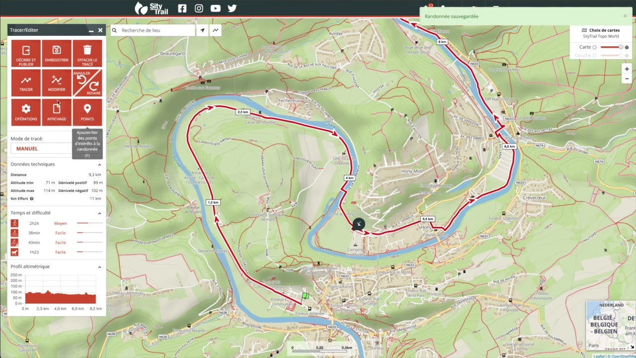 SITYTRAIL - CREER DES PARCOURS - RANDONNEES