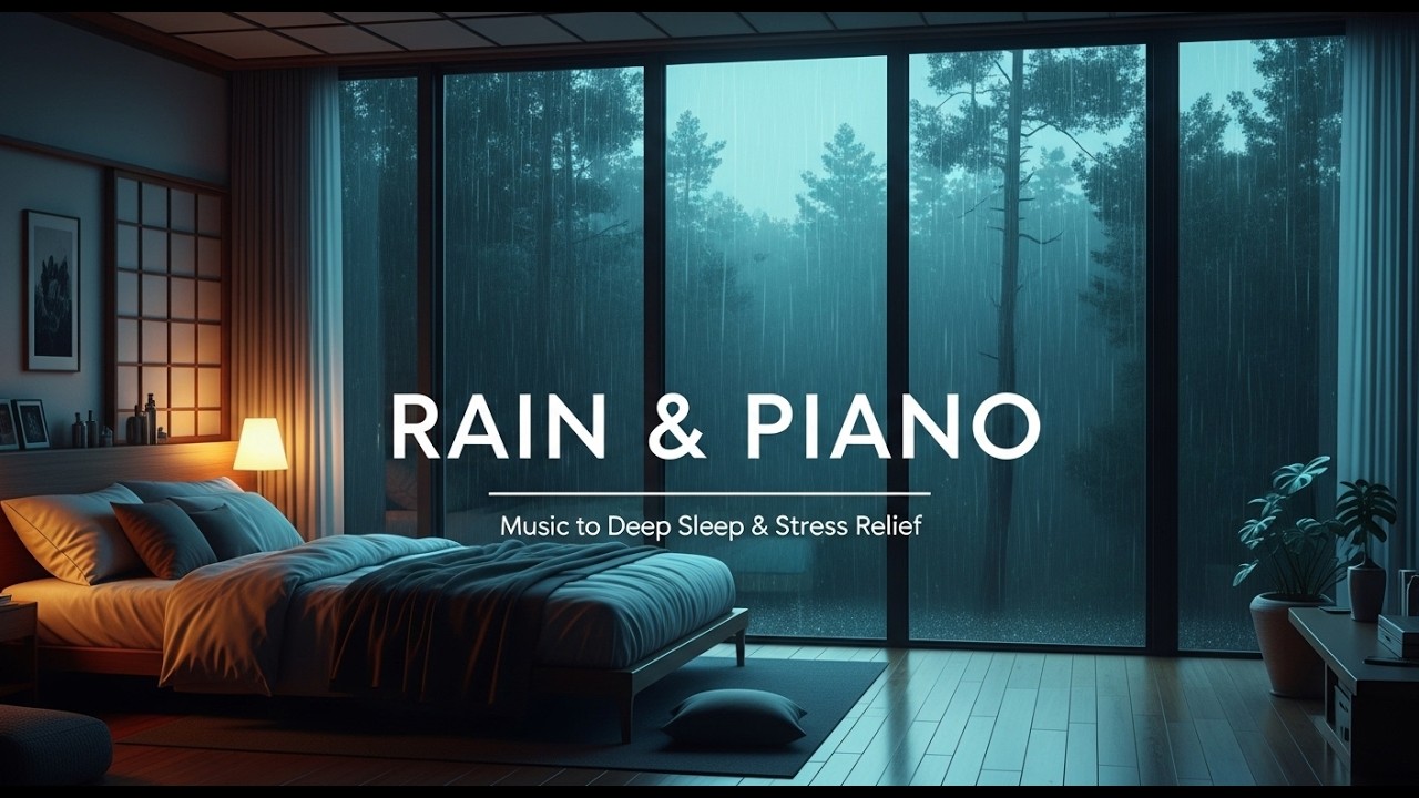 1 hour Sleep Better Tonight with Rain & Piano | Deep Sleep Music for Relaxation