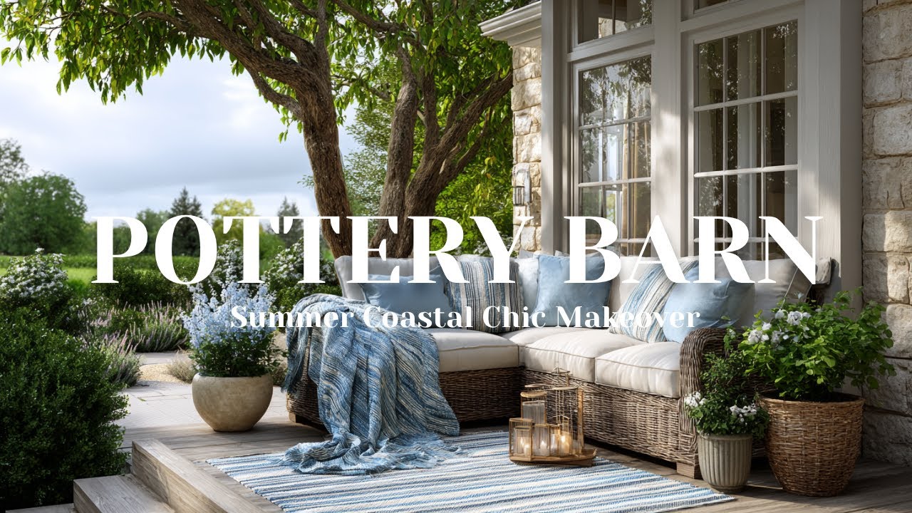 Преображение летнего дома с Pottery Barn | Идеи в стиле «прибрежный шик»