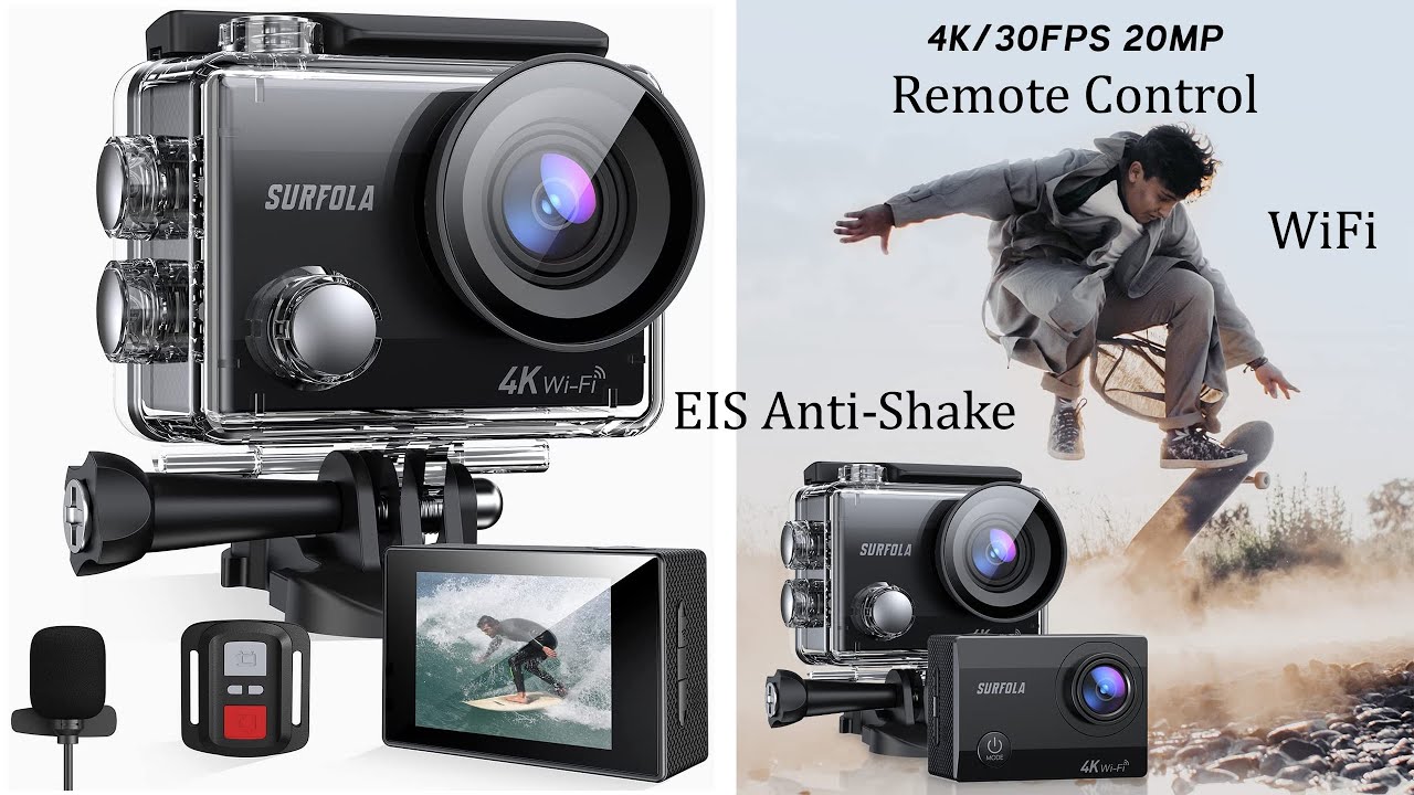 Surfola SF230 Action Camera 4K 30FPS WiFi