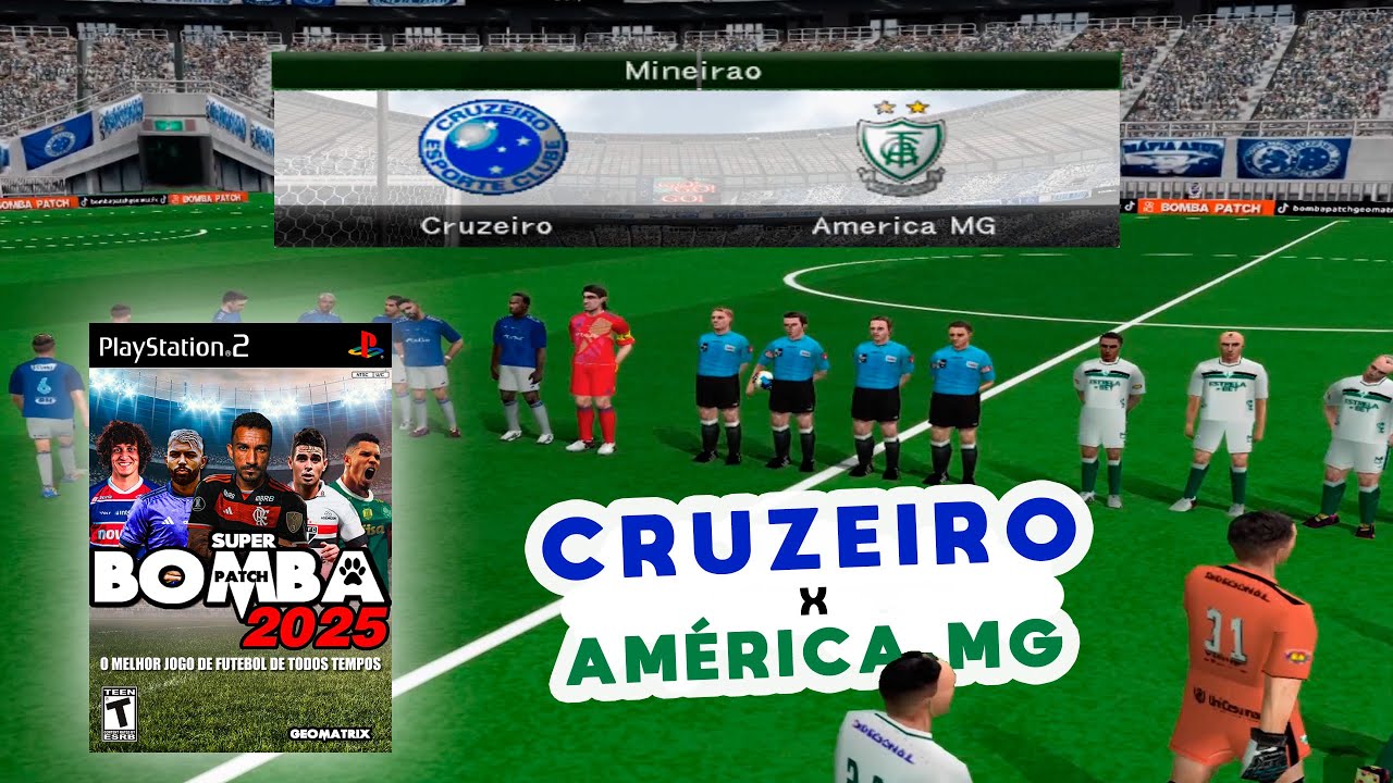 Jogo Cruzeiro x América MG (CPUxCPU) Gameplay Bomba Patch 25 Atualizado Janeiro #winningeleven #ps2