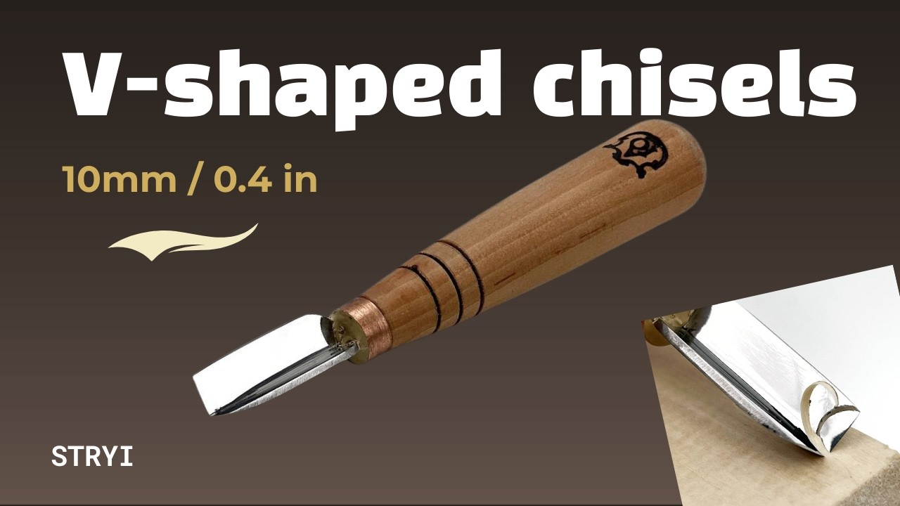 🎄 Precision Wood Carving with STRYI 10mm V-Parting Chisel 