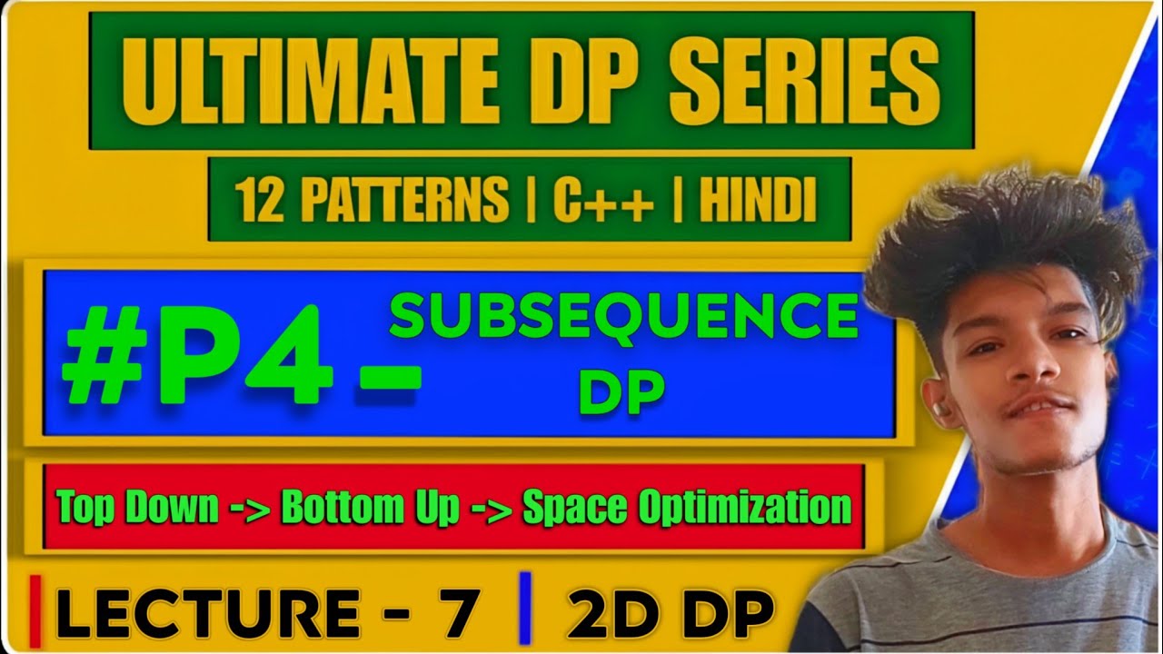 L7 - Subsequences DP | Count Subsets With Sum K | 2D DP | Recursion | Memoization | Tabulation